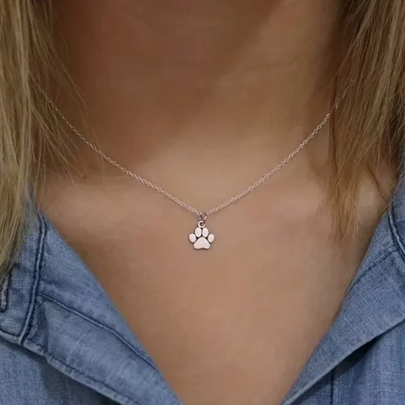 NEW Dog or Cat Paw-print Necklace - Picture 2 of 7